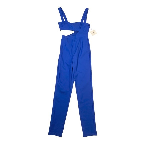 ♦️SOLD♦️NWT Superdown Leslie Cut Out Jumpsuit Cobalt Blue - Picture 3 of 10
